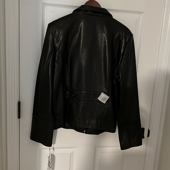 NWT Calvin Klein Black Leather Jacket - Picture 6 of 6